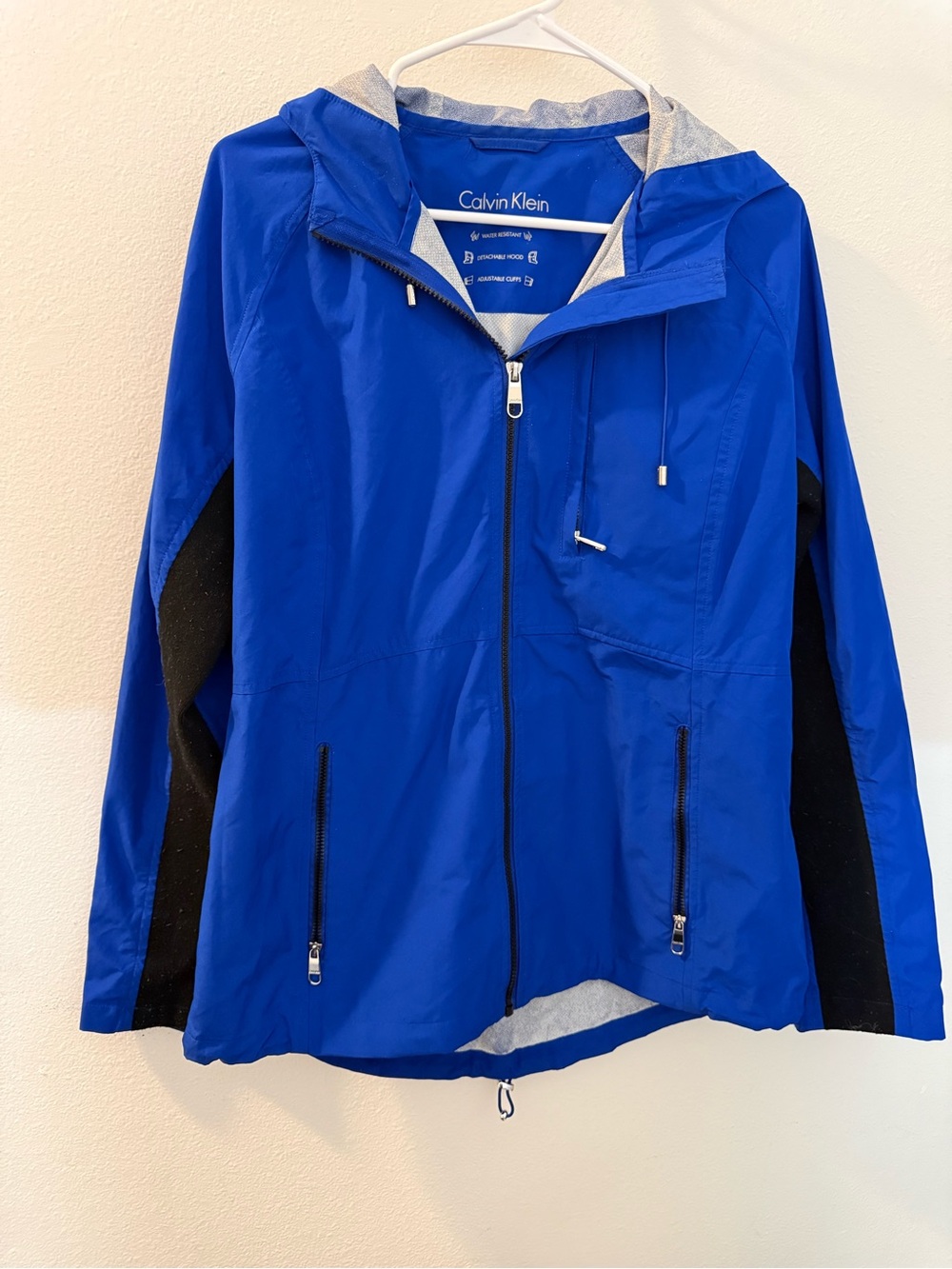 Calvin Klein Women’s Blue Water Resistant Hooded Jacket Windbreaker